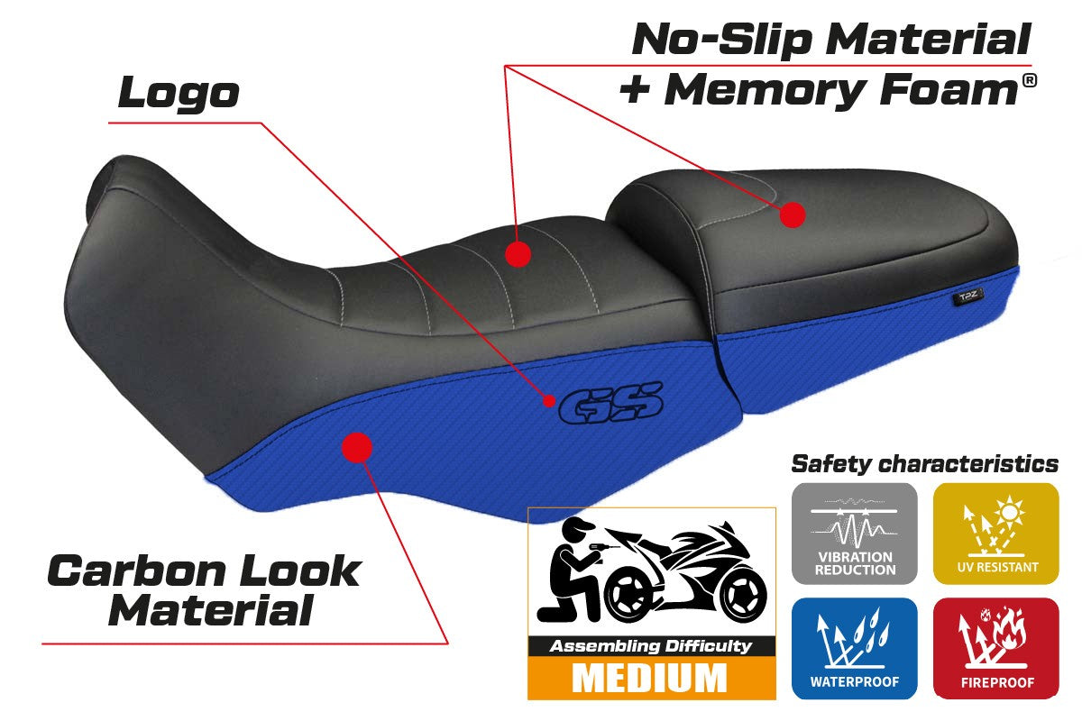Seat cover compatible - BMW R 1100/1150 GS 1994 - 2003 - mod Firenze Carbon Color Comfort System