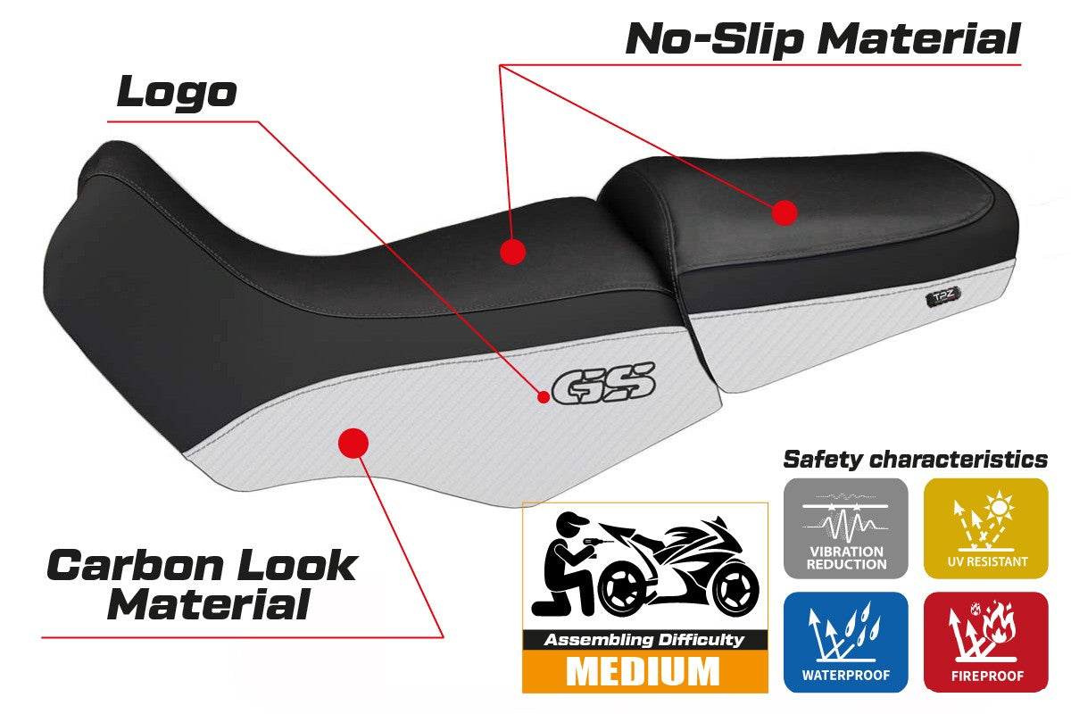 Seat cover compatible - BMW R 1100/1150 GS 1994 - 2003 - mod Livorno Carbon Color