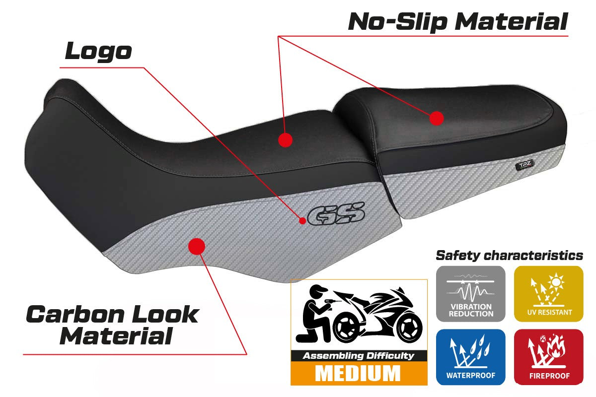 Seat cover compatible - BMW R 1100/1150 GS 1994 - 2003 - mod Livorno Carbon Color