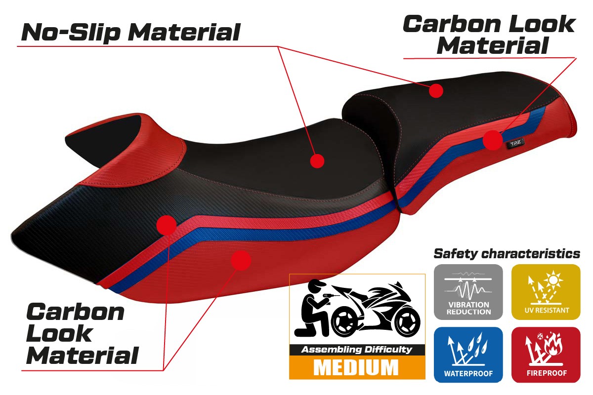 Seat cover compatible - BMW R 1200 GS 2005 - 2012 - mod Lione 1