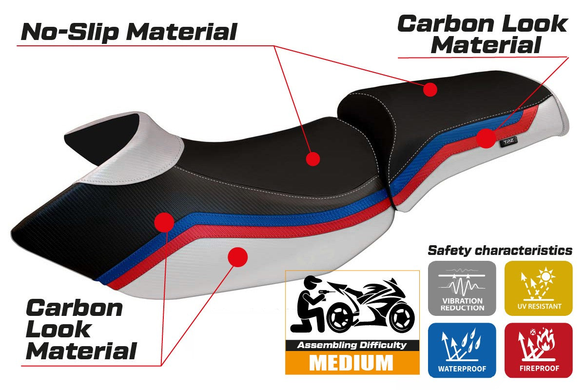 Seat cover compatible - BMW R 1200 GS 2005 - 2012 - mod Lione 1