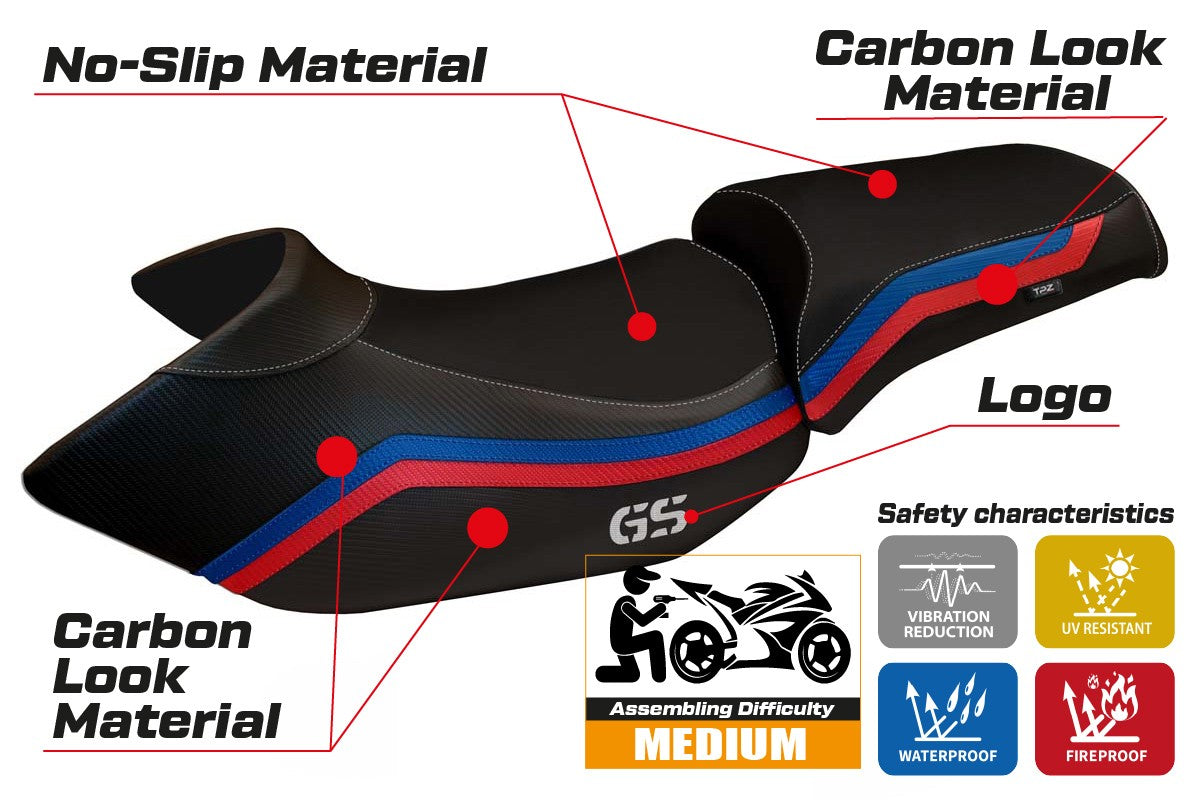 Seat cover compatible - BMW R 1200 GS 2005 - 2012 - mod Lione 1