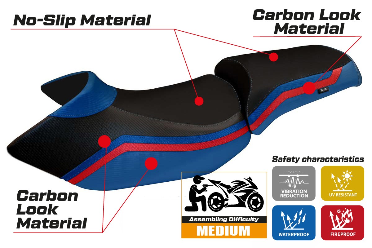 Seat cover compatible - BMW R 1200 GS 2005 - 2012 - mod Lione 1