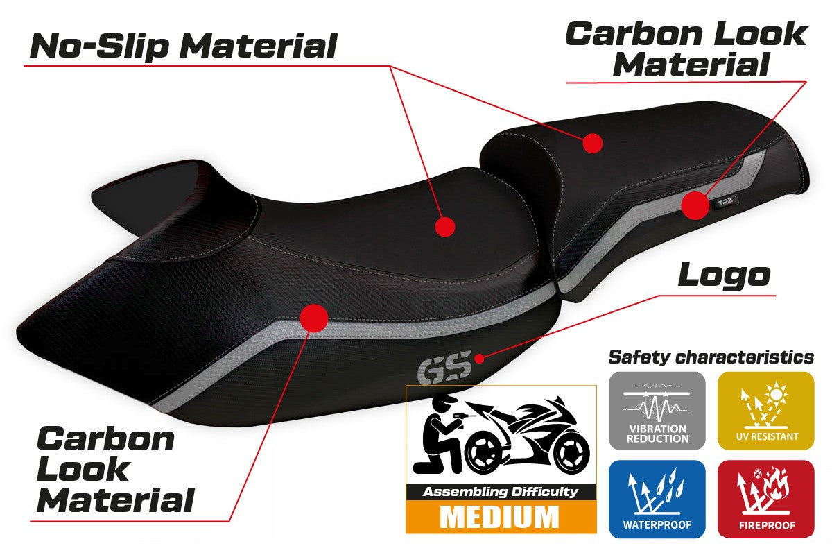Seat cover compatible - BMW R 1200 GS 2005 - 2012 - mod Lione 4