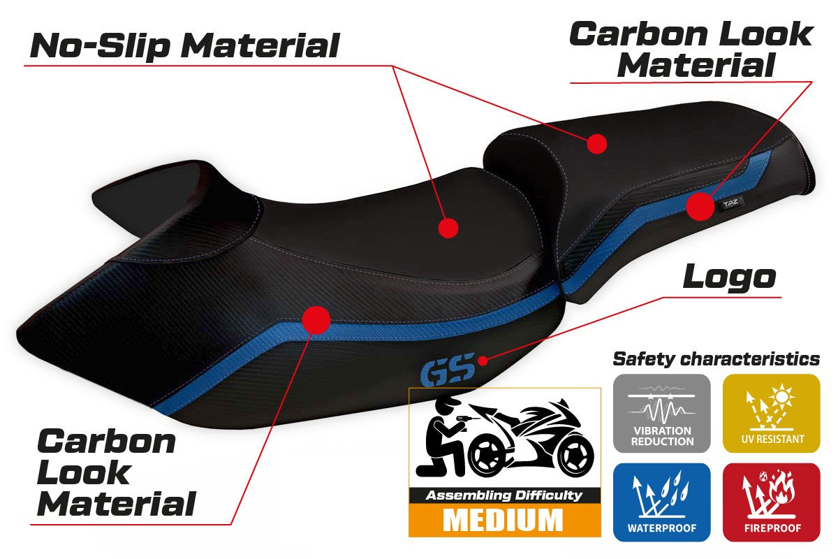 Seat cover compatible - BMW R 1200 GS 2005 - 2012 - mod Lione 4