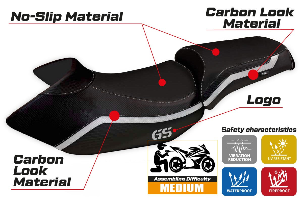 Seat cover compatible - BMW R 1200 GS 2005 - 2012 - mod Lione 4