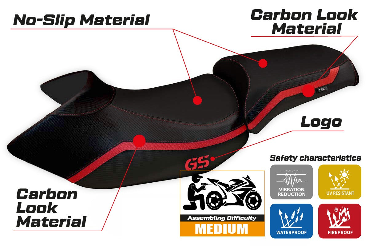 Seat cover compatible - BMW R 1200 GS 2005 - 2012 - mod Lione 4
