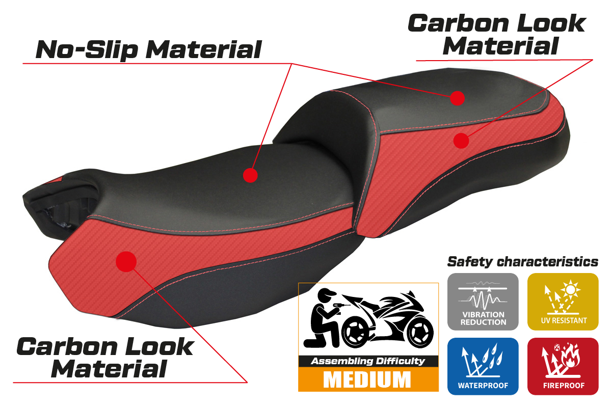Seat cover compatible - BMW R 1200 GS 2013 - 2018 - mod Ortigia 2