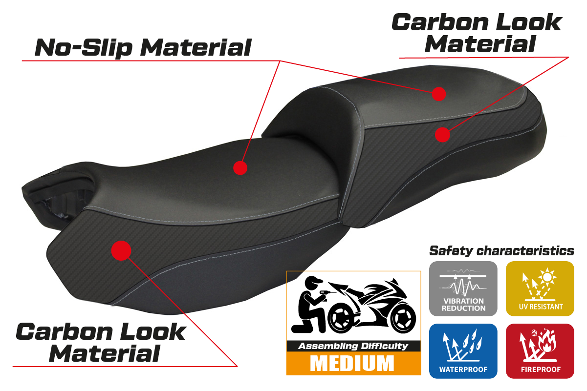 Seat cover compatible - BMW R 1200 GS 2013 - 2018 - mod Ortigia 2