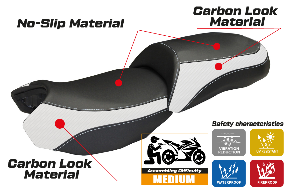 Seat cover compatible - BMW R 1200 GS 2013 - 2018 - mod Ortigia 2
