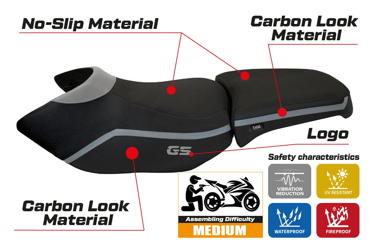 Seat cover compatible - BMW R 1200 GS Adventure 2006 - 2012 - mod Ionia 4
