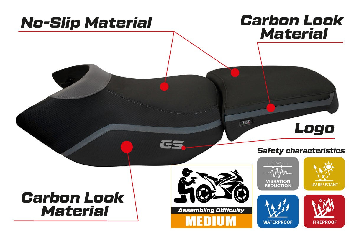 Seat cover compatible - BMW R 1200 GS Adventure 2006 - 2012 - mod Ionia 4