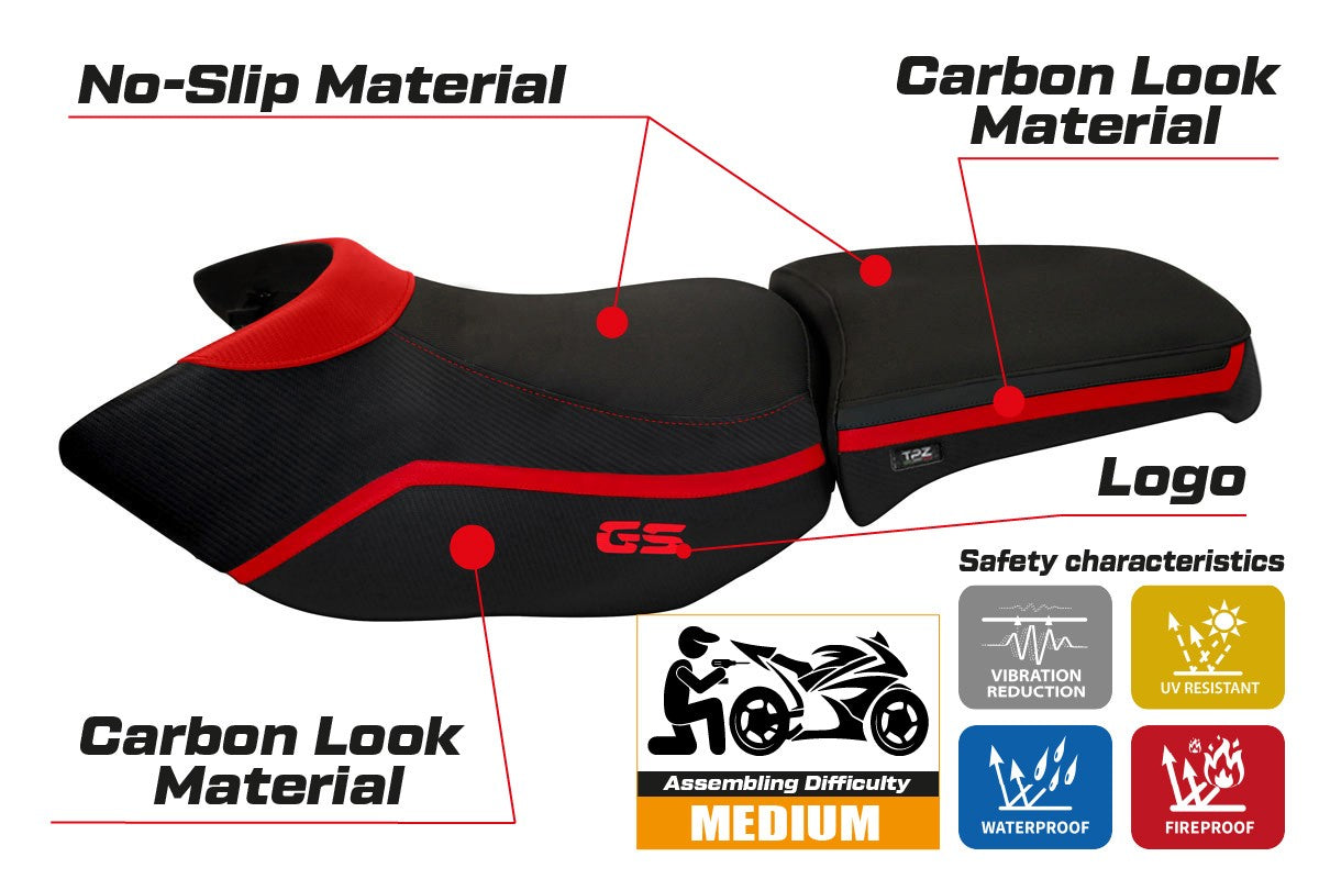 Seat cover compatible - BMW R 1200 GS Adventure 2006 - 2012 - mod Ionia 4