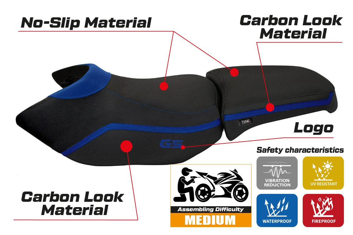 Seat cover compatible - BMW R 1200 GS Adventure 2006 - 2012 - mod Ionia 4