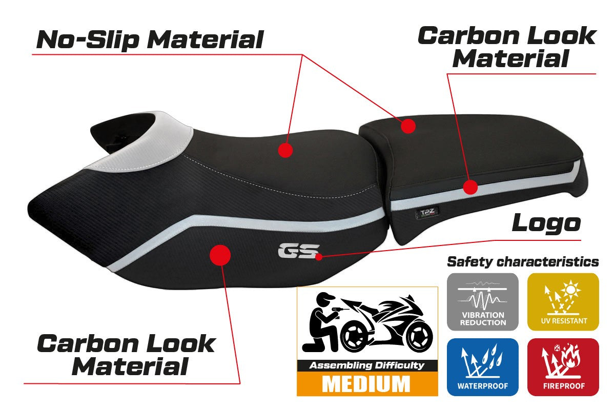 Seat cover compatible - BMW R 1200 GS Adventure 2006 - 2012 - mod Ionia 4