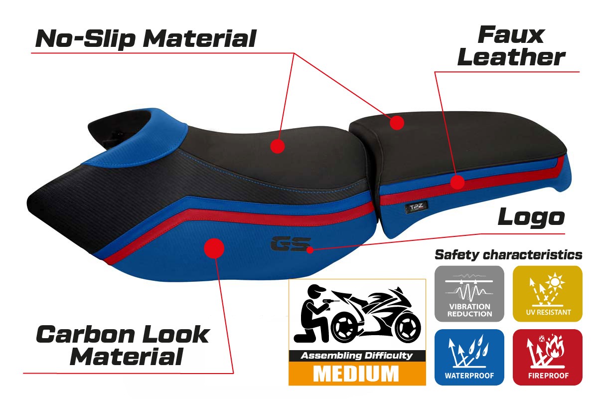 Seat cover compatible - BMW R 1200 GS Adventure 2006 - 2012 - mod Ionia 1