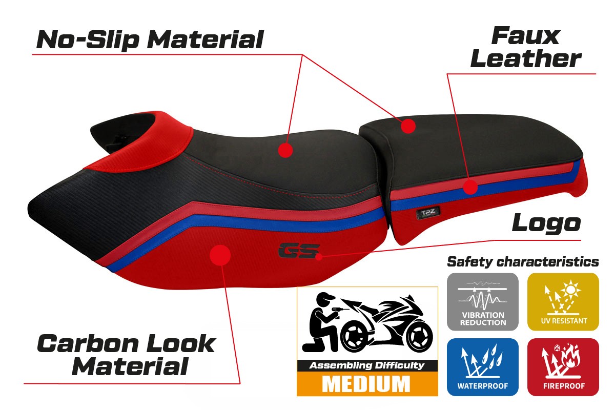Seat cover compatible - BMW R 1200 GS Adventure 2006 - 2012 - mod Ionia 1