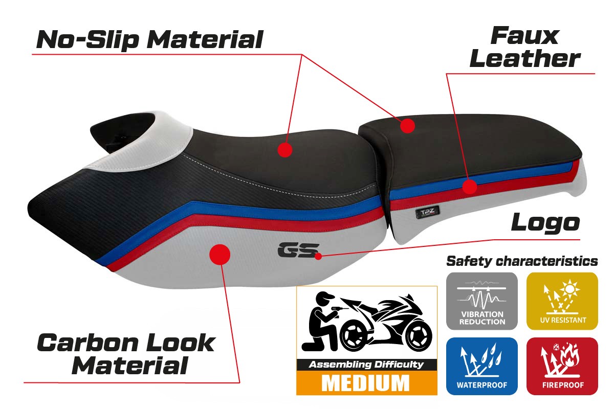 Seat cover compatible - BMW R 1200 GS Adventure 2006 - 2012 - mod Ionia 1
