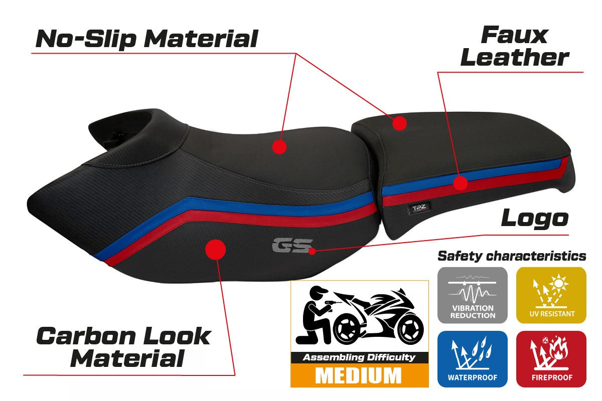Seat cover compatible - BMW R 1200 GS Adventure 2006 - 2012 - mod Ionia 1