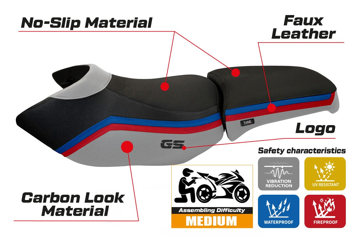Seat cover compatible - BMW R 1200 GS Adventure 2006 - 2012 - mod Ionia 1