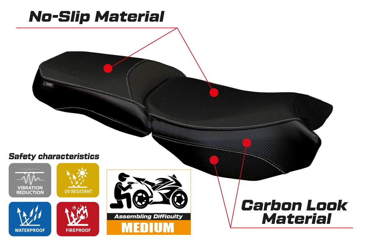 Seat cover compatible - BMW R 1200 GS Adventure 2013 - 2018 - mod Bologna Carbon Color