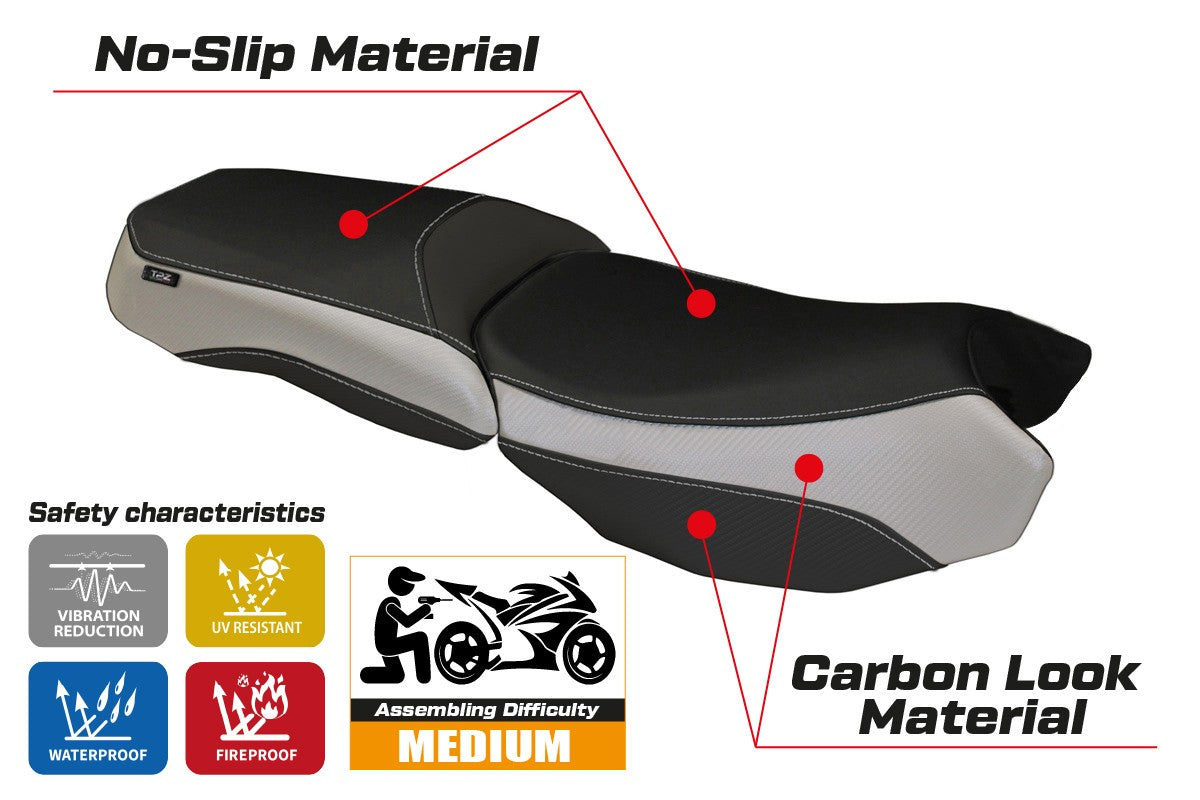 Seat cover compatible - BMW R 1200 GS Adventure 2013 - 2018 - mod Bologna Carbon Color