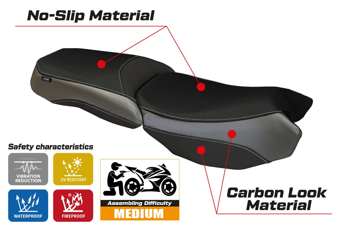 Seat cover compatible - BMW R 1200 GS Adventure 2013 - 2018 - mod Bologna Carbon Color
