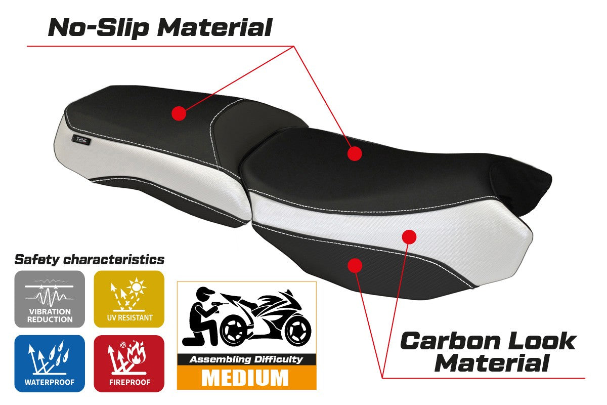 Seat cover compatible - BMW R 1200 GS Adventure 2013 - 2018 - mod Bologna Carbon Color