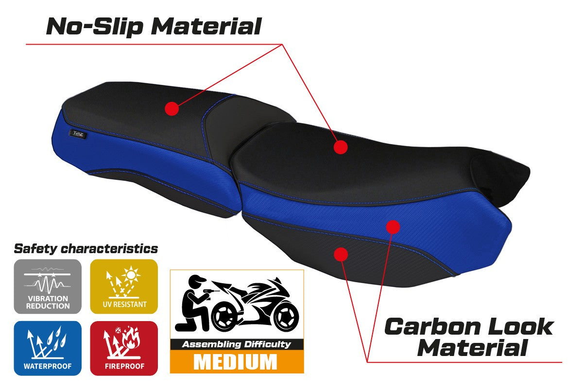 Seat cover compatible - BMW R 1200 GS Adventure 2013 - 2018 - mod Bologna Carbon Color