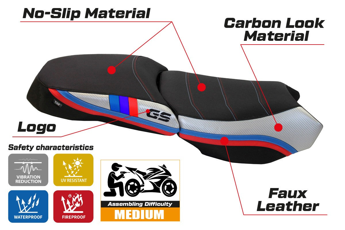 Seat cover compatible - BMW R 1200 GS Adventure 2013 - 2018 - mod Exclusive Anniversary