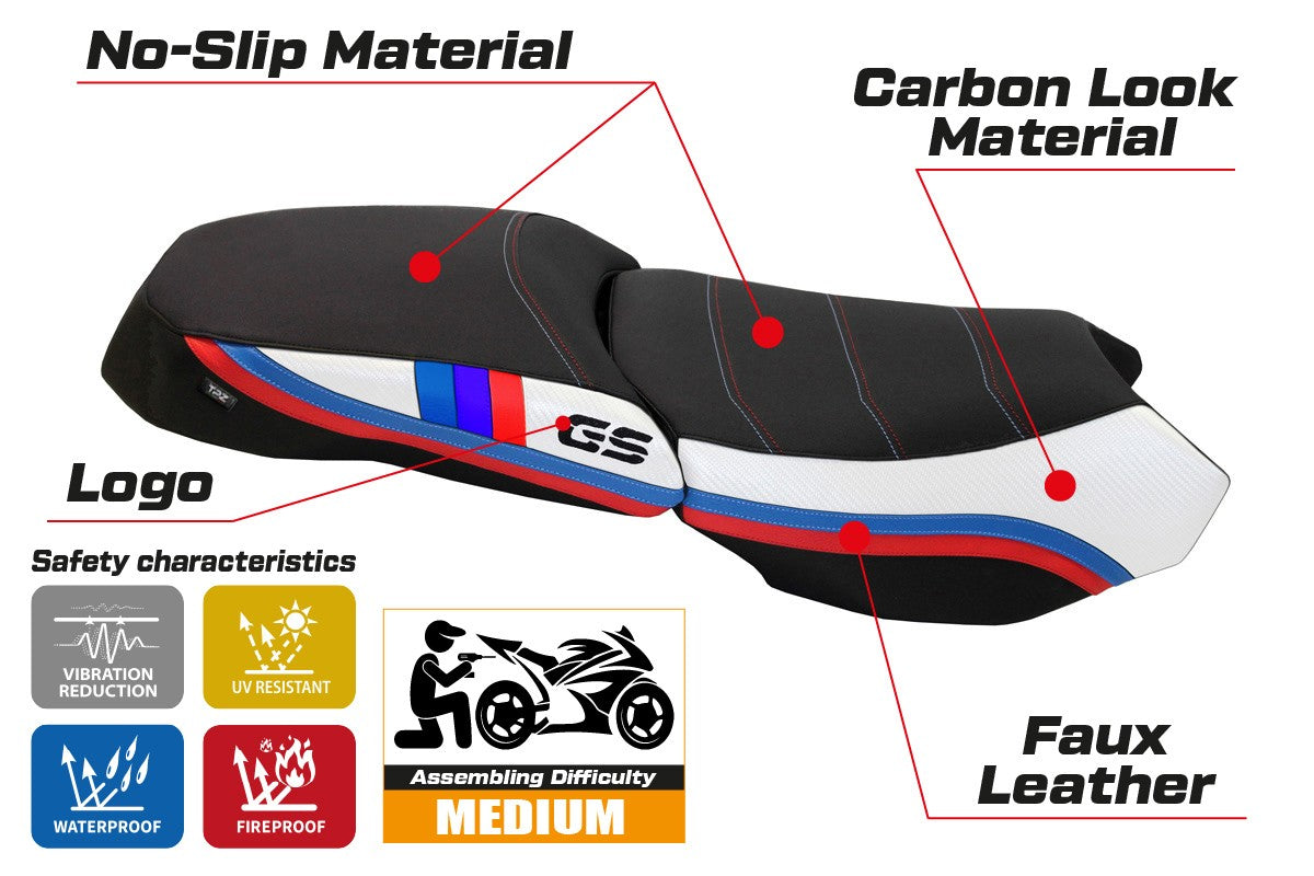 Seat cover compatible - BMW R 1200 GS Adventure 2013 - 2018 - mod Exclusive Anniversary