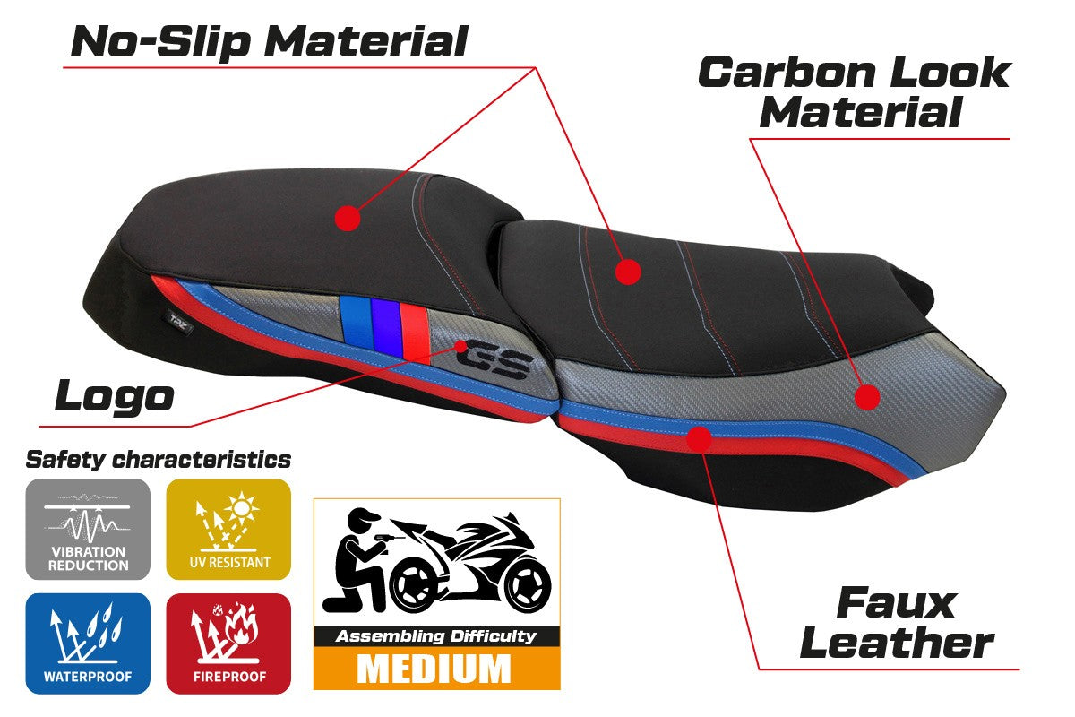 Seat cover compatible - BMW R 1200 GS Adventure 2013 - 2018 - mod Exclusive Anniversary