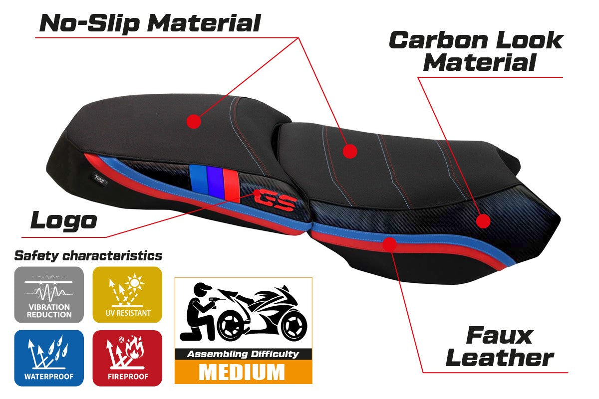 Seat cover compatible - BMW R 1200 GS Adventure 2013 - 2018 - mod Exclusive Anniversary