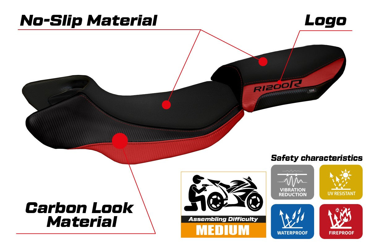 Seat cover compatible - BMW R 1200 R  2015 - 2018 - mod Aurelia Color 2
