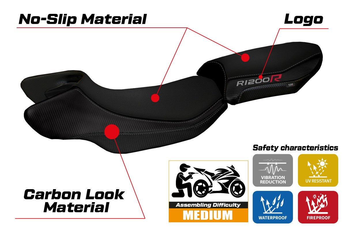 Seat cover compatible - BMW R 1200 R  2015 - 2018 - mod Aurelia Color 2
