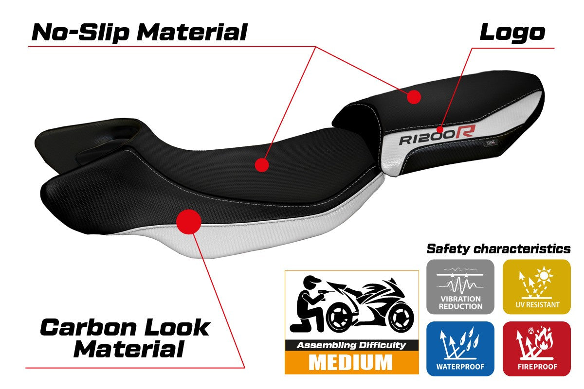 Seat cover compatible - BMW R 1200 R  2015 - 2018 - mod Aurelia Color 2