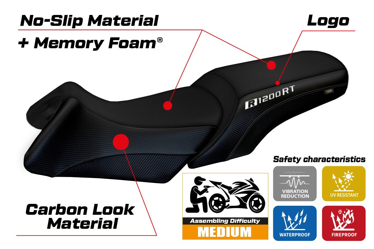 Seat cover compatible - BMW R 1200 RT 2006 - 2013 - mod Roberto