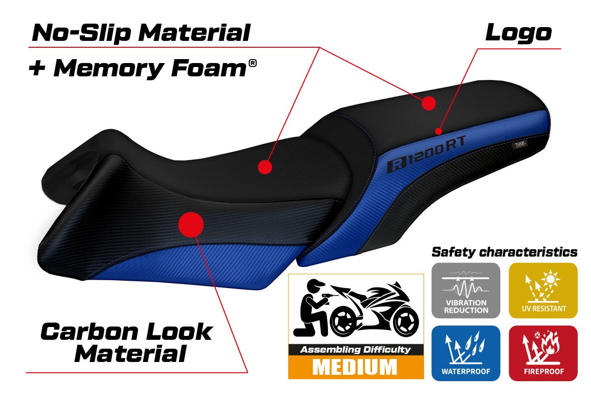 Seat cover compatible - BMW R 1200 RT 2006 - 2013 - mod Roberto