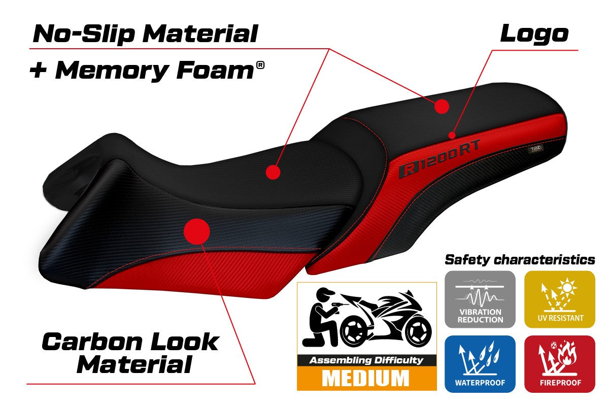 Seat cover compatible - BMW R 1200 RT 2006 - 2013 - mod Roberto