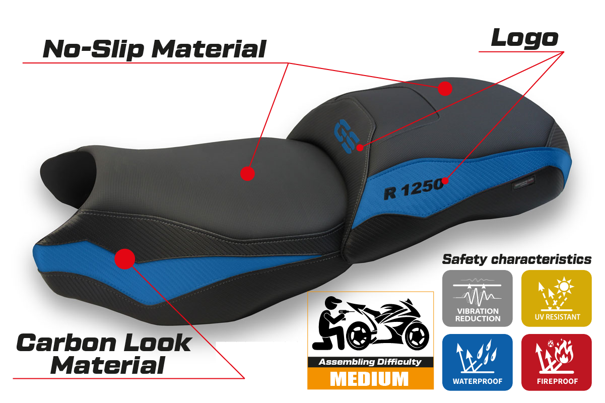 Seat cover compatible - BMW R 1250 GS 2019 - 2023 - mod Dobbiaco