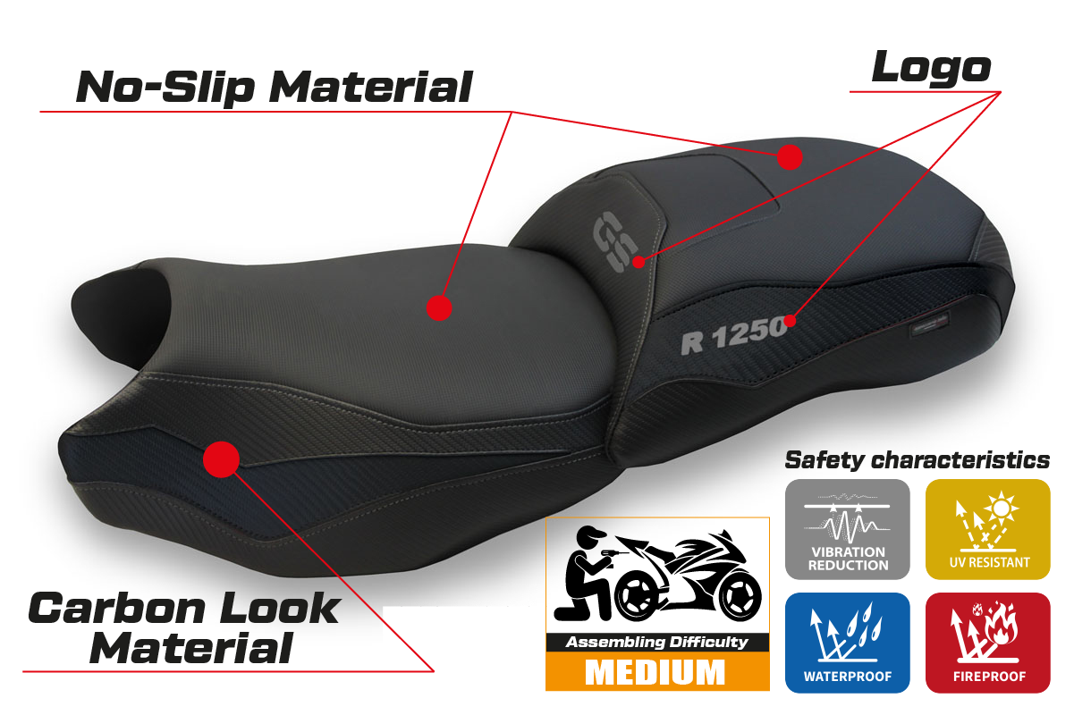 Seat cover compatible - BMW R 1250 GS 2019 - 2023 - mod Dobbiaco