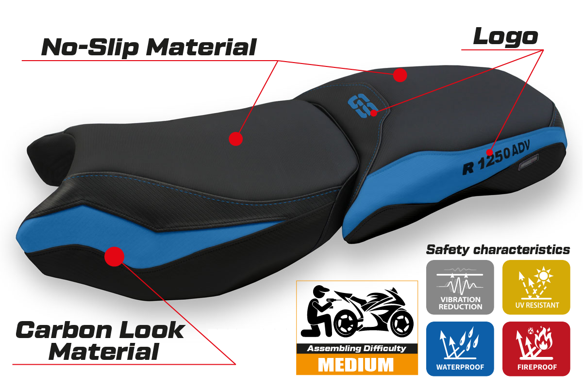 Seat cover compatible - BMW R 1250 GS Adventure 2019 - 2024 - mod Baceno 4