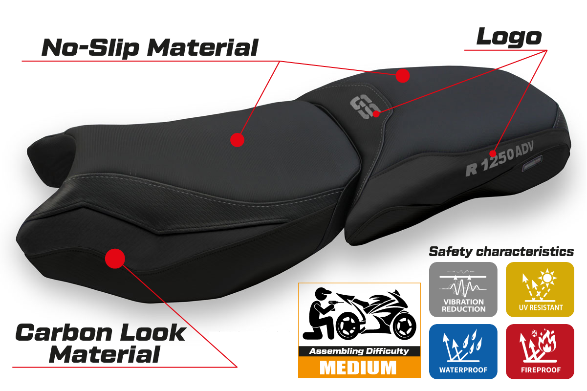 Seat cover compatible - BMW R 1250 GS Adventure 2019 - 2024 - mod Baceno 4