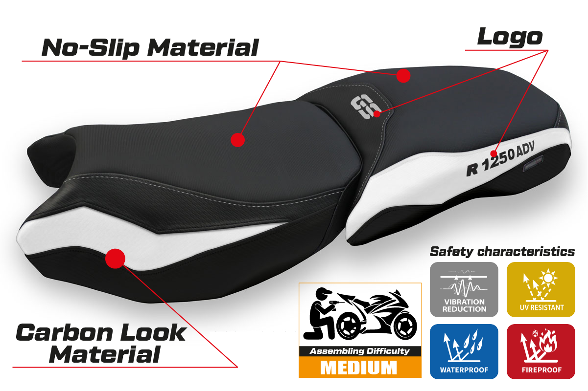 Seat cover compatible - BMW R 1250 GS Adventure 2019 - 2024 - mod Baceno 4