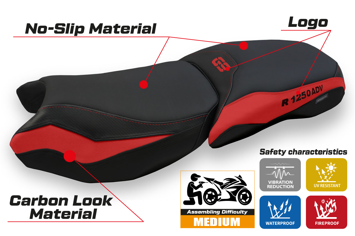 Seat cover compatible - BMW R 1250 GS Adventure 2019 - 2024 - mod Baceno 4