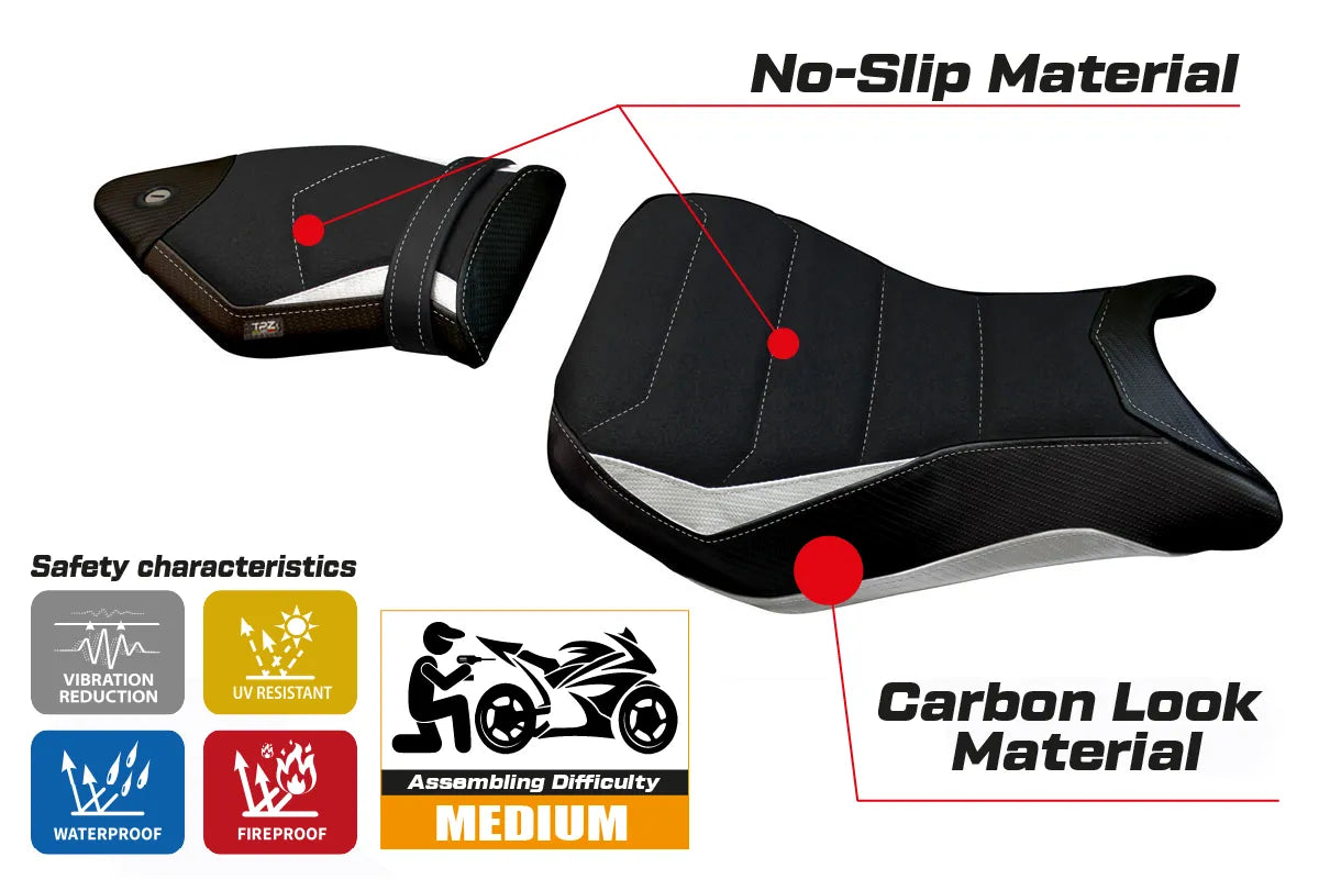 Seat cover compatible - BMW S 1000 R  2014 - 2020 - mod Fulda 2 Ultragrip