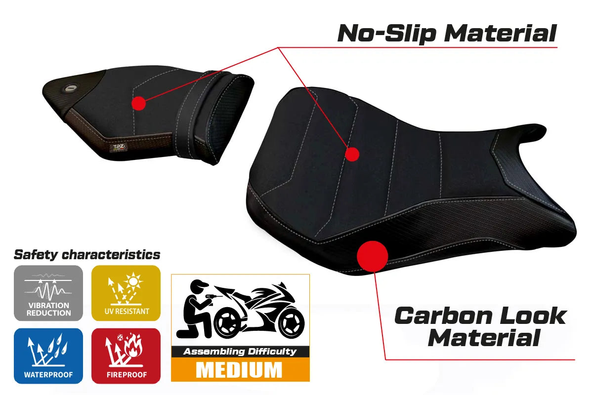 Seat cover compatible - BMW S 1000 R  2014 - 2020 - mod Fulda 2 Ultragrip