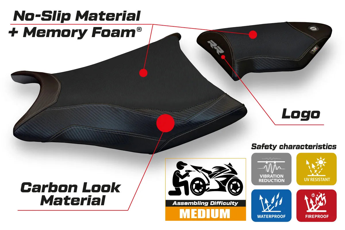 Seat cover compatible - BMW S 1000 RR 2009 - 2011 - mod Essen 2 Comfort System