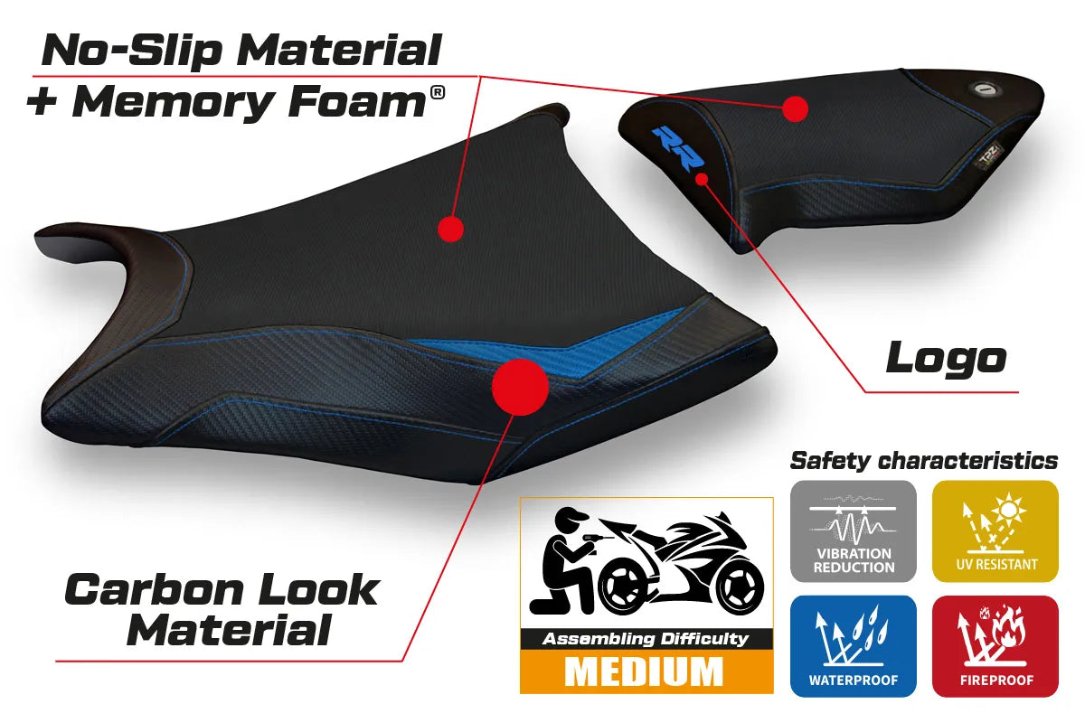 Seat cover compatible - BMW S 1000 RR 2009 - 2011 - mod Essen 2 Comfort System