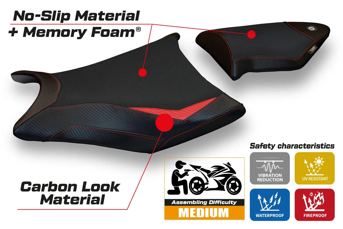 Seat cover compatible - BMW S 1000 RR 2009 - 2011 - mod Essen 2 Comfort System